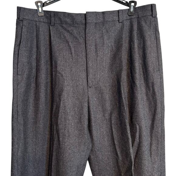 Vintage Brooks Brothers Gray Pleated Brookseases Dress Pants Mens Sz 37x30 Wool - Picture 5 of 16
